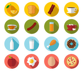 Breakfast flat icons