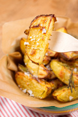 Roasted potato wedges