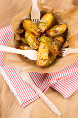 Roasted potato wedges