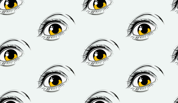 Seamless eye background pattern.