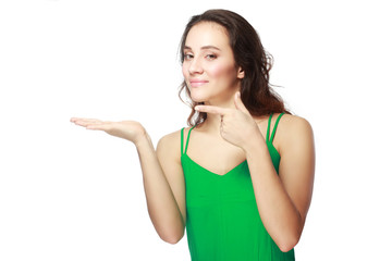 Fototapeta premium woman presenting copy space