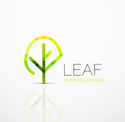 Vector abstract logo idea, eco leaf, nature plant, green concept business icon. Creative logotype design template