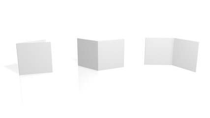 Blank Folded Card - 4-Page - Quadrat - Q3/Q4/Q5/Q6 (Klappflyer) - Vertikal