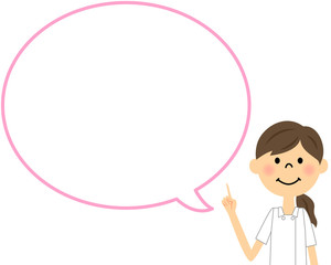 看護師　指をさす　吹き出し