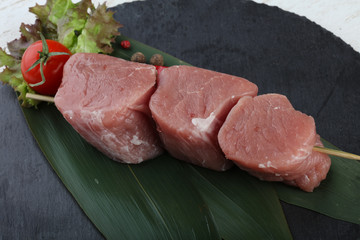 Raw pork fillet mignon