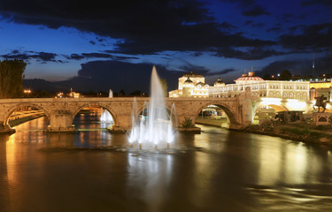 Stone Bridge is a bridge across the Vardar River in Skopje, the capital of the Republic of Macedonia