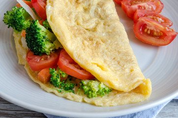 Healthy omelette with vegetables