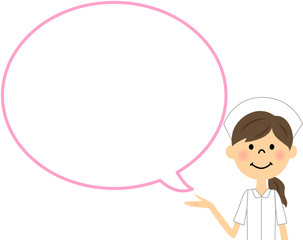 看護師　こちら　吹き出し