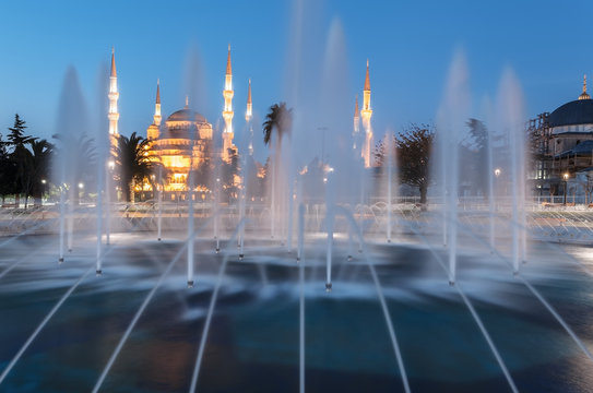 Blue Mosque (Sultan Ahmet Camii Mosque) in the Sultanahmet area of Istanbul in Turkey.