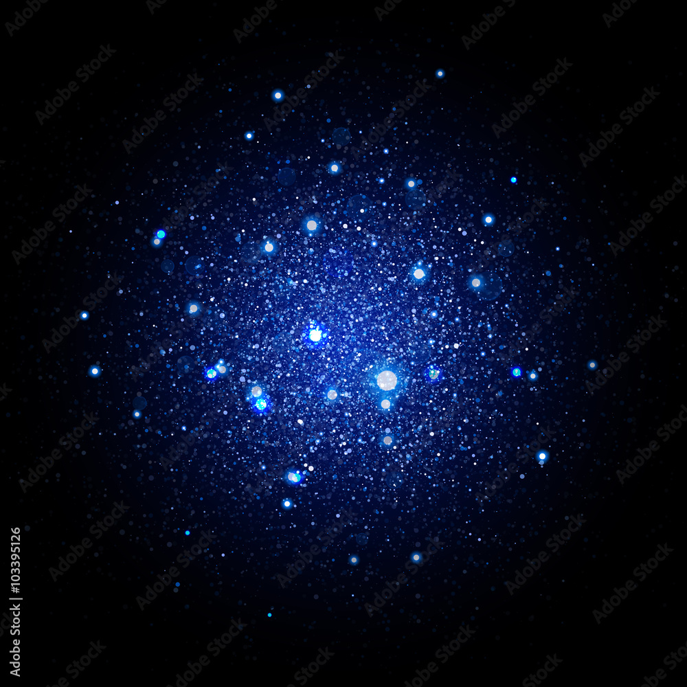 Aufkleber blue glitter particles background effect. sparkling vector