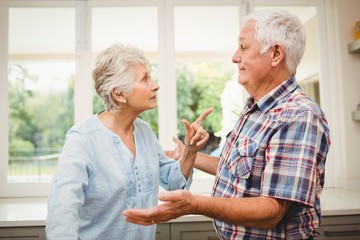 Senior couple arguing with each other