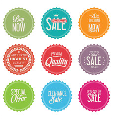 sale stickers on white background collection