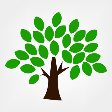green tree symbol vector