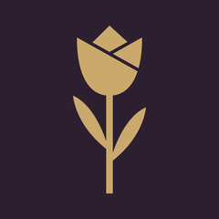 The flower, blossom icon. Plant and garden symbol. Flat