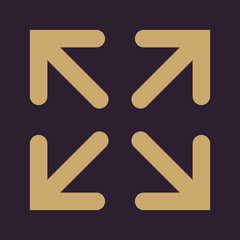 The full screen icon. Arrows symbol. Flat