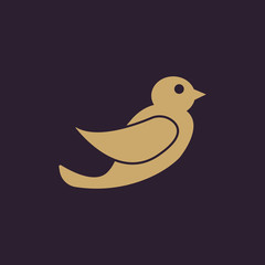 The bird icon. Nature symbol. Flat