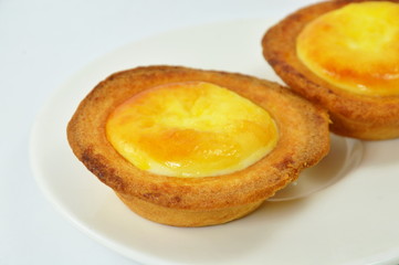 cheese custard tart on dish