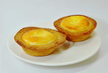 egg custard tart on dish