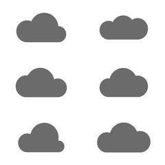 Set of simple vector icons - a clouds