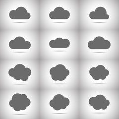 Set of simple vector icons - a clouds