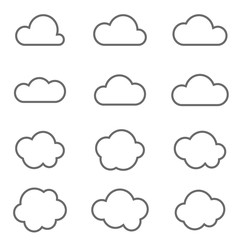 Set of simple vector icons - a clouds
