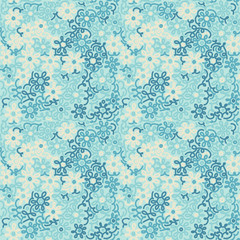 Light floral chamomile retro vintage seamless pattern