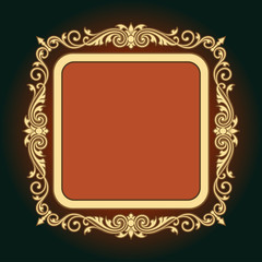 Vector vintage border frame engraving with retro ornament Vector