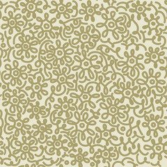 Light floral chamomile retro vintage seamless pattern