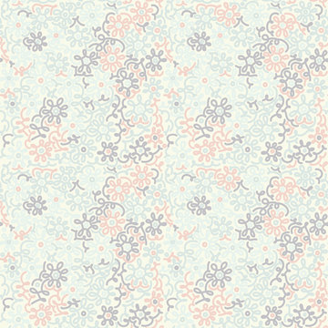 Light floral chamomile retro vintage seamless pattern
