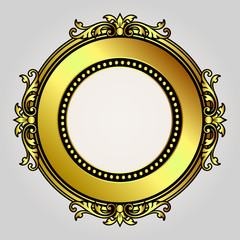 Vector vintage border frame engraving with retro ornament Vector