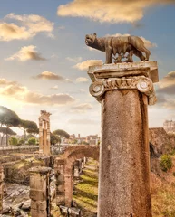Fotobehang Famous Roman ruins in Rome, Italy © Tomas Marek