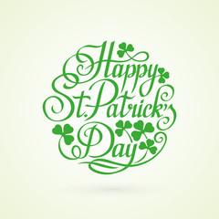 St.Patrick Day circle lettering on white background vector illus