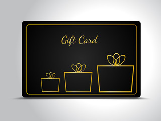 Gift coupon, gift card template, luxury style, vector