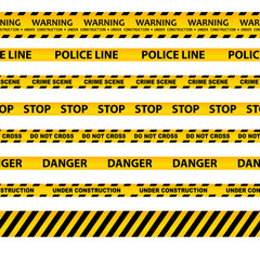 vector set of seamless caution tapes - obrazy, fototapety, plakaty