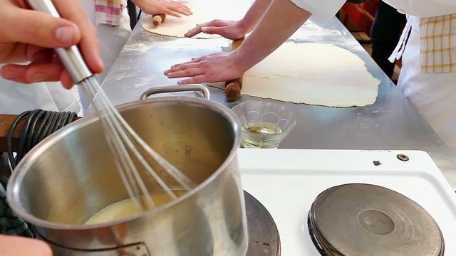 Hand Mixing Dough, Slow Motion Video Clip