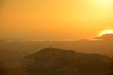 Fototapeta na wymiar Vista dal monte Lycabettus ad Atene