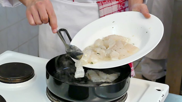 Professional Cooking in Slow Motion, Slow Motion Video Clip
