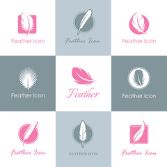 Feathers logo set