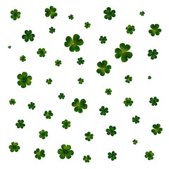 Green clovers on white, decoration for St Patricks day