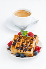 traditional sweet waffles and espresso