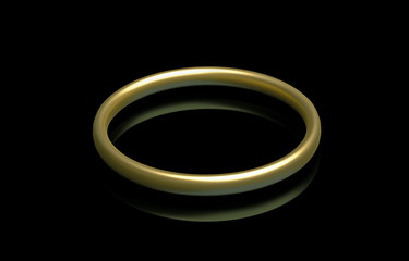 golden ring on black surface  -  illustration