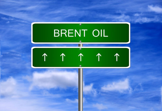 Brent oil price investment trading arrow going up rising strong industry bull market concept.