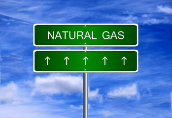 Natural gas price investment trading arrow going up rising strong industry bull market concept.