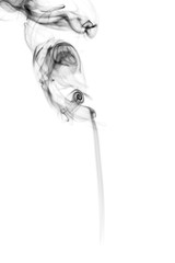 Abstract black smoke isolated on white background,