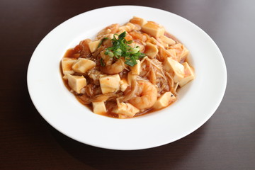 豆腐と海老の中華風あんかけご飯