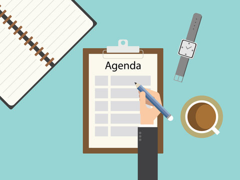 Agenda clipboard. Flat design for business financial marketing banking advertising web concept cartoon illustration.