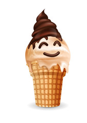  ICE CREAM white background. Vector illustration