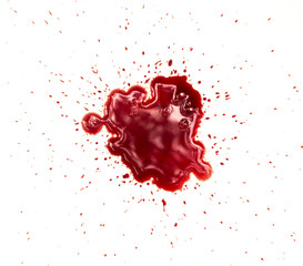 Fototapeta na wymiar Blood stains on white background