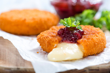 Portion of fried Camembert