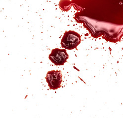 Blood stains on white background